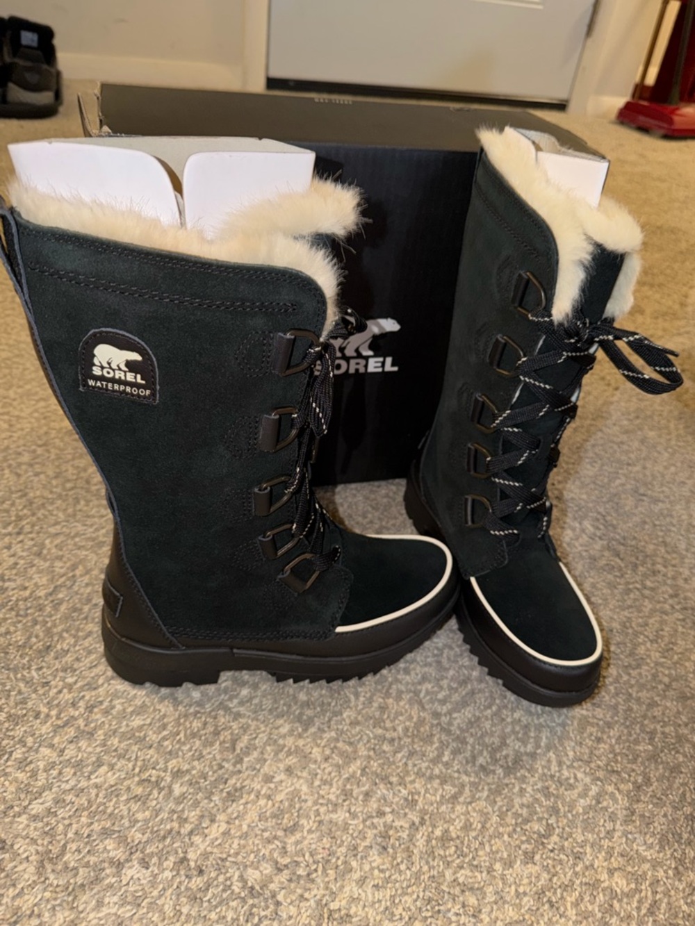 SOREL Tivoli IV Black Leather Waterproof Tall Boots - Picture 5 of 13